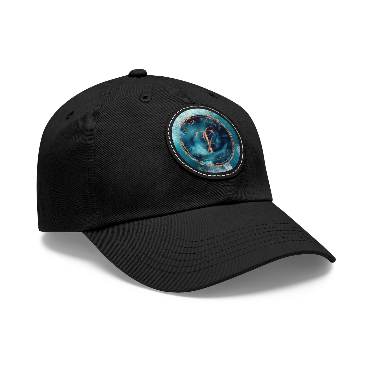 GLAM TANKZ Regal Peak: Artisan Leather Crest Dad Hat