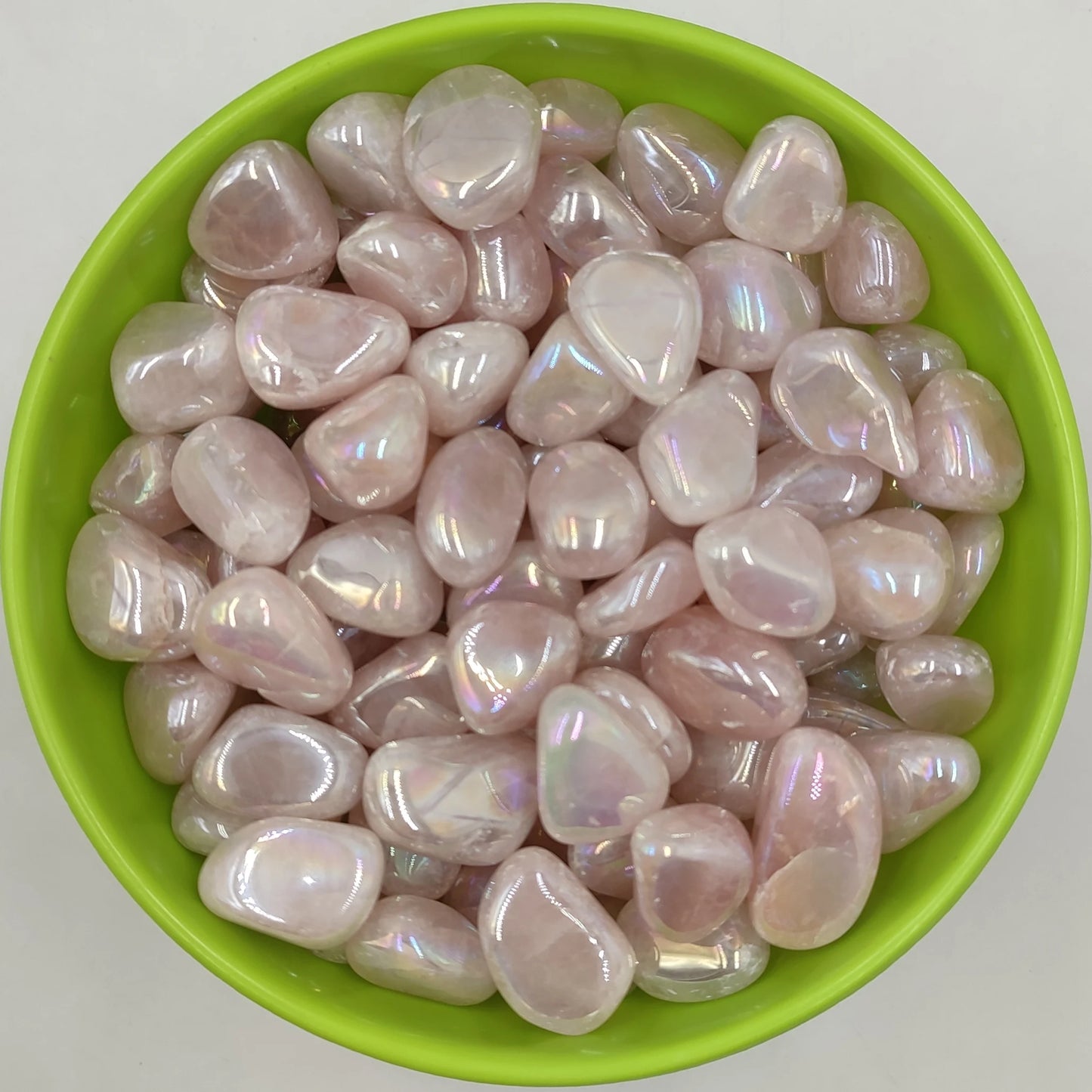 Radiant Harmony: Set of 3 Natural Aura Rose Quartz Crystal Tumbled Stones - Perfect for Reiki Healing, Home Décor, Aquariums, and Fengshui